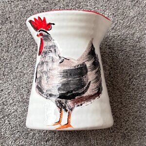 Ceramic Rooster Utensil Holder Vase Made in Italy